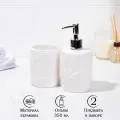 Набор для ванной Мезо, 2 предмета (дозатор для мыла, стакан), цвет белый