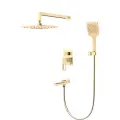 Душевая система со смесителем скрытого монтажа GAPPO Futura G7117-3 золотой сатин