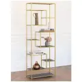 Стеллаж лофт интерьерный для книг металлический OLIVIA, золотой, полки керамика Antracite