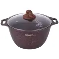 Кастрюля Kukmara 4 л, Granit Ultra red, стеклянная крышка 24см, литой алюминий, кга42а