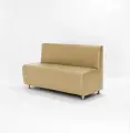 Диван для Офиса Слим 200х65х85см Искусственная кожа Бежевый Матовый, 4х местный