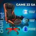 Игровое компьютерное кресло CHAIRJET GAME 22 с регулируемыми подлокотниками и синхромеханизмом, экокожа, черный/красный