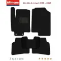 Ворсовые коврики для Kia Rio X-Line 1 2017 - 2021, Стандарт, черные, 5шт / Киа Рио 1