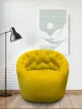 Бескаркасное кресло Butterfly Light Sofa - Yellow Shine (велюр, желтый) - кресло для отдыха дома, на балкон