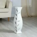 Ваза керамика напольная «Нолвен», листья, напольная, d вн.-9 см, 15×60 см, белый