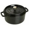 Кастрюля с крышкой STAUB, чугунная, диаметр 28 см, цвет черный, 1102825