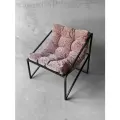 Кресло мягкое удобное для отдыха, уличное, на балкон, на веранду, в стиле лофт, минимализм, Слэш + велюр розовый леопард