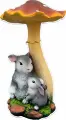 Садовая фигурка для сада и дачи Зайцы под грибом H-29см