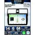 Магнитола Suzuki Swift 3 2003-2010 Teyes CC4L 6/64GB, 8-ми ядерный процессор, IPS, DSP, 4G, Wi-Fi, CarPlay, 2DIN