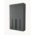 Шкаф для одежды распашной с ящиками 4-х дверный с антресолью, Принцесса Мелания, Графит, 2600х1600х520 мм