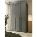 Шкаф для одежды распашной 3-х дверный, Графит, 2200х1200х520 мм
