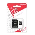 Карта памяти MicroSD 128 ГБ SmartBuy Class10 UHS-I с SD, SB128GBSDCL10-01, с адаптером