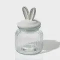 Банка стеклянная для сыпучих продуктов с керамической крышкой Доляна 'Зайка в золотом', 600 мл