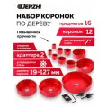 Набор коронок по дереву 12 шт 19-127 мм DERZHI