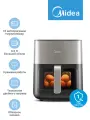Аэрогриль Midea MAF-1065, 6.5 л, 10 автопрограмм, мультиповар, 3 режима работы, антипригарное покрытие, таймер до 12 ч