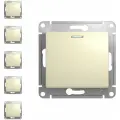 Механизм выключателя/переключателя проходного Schneider Electric Glossa одноклавишный с индикацией бежевый (комплект из 5 шт)