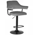 Стул барный DOBRIN CHARLY BLACK, LM-5019_BlackBase, серый велюр (MJ9-75)
