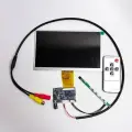 7-дюймовый автомобильный экран AHD-монитора с 1 видеовходом RCA, 7-дюймовый TFT ЖК-дисплей 1024*600 NTSC/PAL для камеры заднего вида автомобиля, вращающаяся, full kit with remote