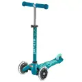 Трёхколесный самокат Micro Mini Deluxe LED, для детей от 2-х лет, Аква