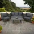 Набор садовой мебели, Комплект мебели Стелла, на 4 персоны, роуп, серый, антрацит, для дачи, кафе и ресторанов