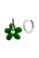 Серьги Hola Jewelry, стекло, размер 21 мм, зеленый