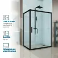 Душевой уголок GWMPKB019R 130x105 см, цвет фурнитуры черный матовый, стекло бесцветное закаленное 6 мм