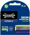 Сменные кассеты WILKINSON SWORD Schick HYDRO5 Skin Protection Sensitive (4 сменные кассеты), 5 лезвий, механизм флип-триммер, гелевая увл. полоса