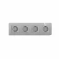 Розетка электрическая 4 поста 16А, рамка 299х86мм стекло 2.5D, цвет серый