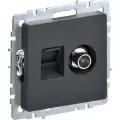 BRITE Розетка двойная TV+RJ45 кат.5E РТВ/РК12-БрГ графит, IEK BR-AK20-1-K53 (1 шт.)
