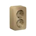 Розетка двухместная титан Systeme Electric Blanca с заземлением без шторок 16А, 250В, изолир. Пластина