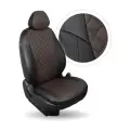 Чехлы Автопилот на сиденья Skoda Octavia A-5 Elegance (40/60) Hb/Wag (Экокожа ромб, Черный + Шоколад)