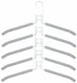 Комплект 5 шт, Вешалка-плечики трансформер 5 плечиков, металл с покрытием, серые, BRABIX, 607475