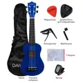 Укулеле сопрано, DAVINCI VINS-10BL PACK, подарочный набор, цвет синий, 12 ладов, дерево