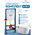 Комплект 6 в 1: инсталляция Grohe Rapid 38722001 + унитаз Amore di Mare Temo Tornado P322-T + сиденье микролифт