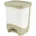 Контейнер для мусора EL Casa 18 л 32*28*40см Бинго с педалью, размер дна 25,5*21см, слоновая кость с капучино, (640133)