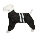 Теплый комбинезон для ВЕСТ-ХАЙЛЕНД-УАЙТ-ТЕРЬЕРА кобеля, на флисе, со светоотражающими полосами, повышенной прочности, цвет черный