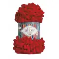 Пряжа PUFFY FINE (Alize), красный - 56, 100% микрополиэстер, 5 мотков, 100 г, 14 м.