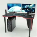 Игровой компьютерный стол FLY 120х75х75 черный с красной кромкой
