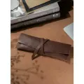 Пенал из натуральной кожи / Кожаный пенал для ручек, карандашей
