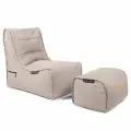 Кресло с оттоманкой для дачи Evolution Chaise - Thermo Beige (оксфорд, бежевый) - садовая уличная мебель для террасы, веранды, беседки, бассейна
