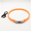 Ошейник Светящийся LED 70 см с принтом оранжевый, ZDK Petsy