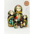 Матрешка деревянная детская Руслан и Людмила 5 мест развивающая игрушка 12 см Орнамент