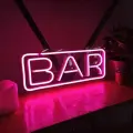 Неоновая вывеска Elmarto Bar, 40х17 см, розовая, для бара и ресторана