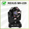 REXUS MH-229 Variety - голова вращения, лучи BEAM (2вида), стробоскоп, лазер 2 цвета, RGBW