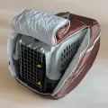 Зимний теплый чехол на пластиковую переноску собак, кошек, животных (55*36*36) , шоколадный