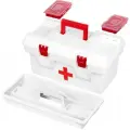 Контейнер 16 л 40,5*23,5*21 см Массимо Аптечка с крышкой с 2-мя защелками, с 2 вкладышами, бело-красный