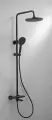Душевая система Rose с термостатом, верхним тропическим душем и ручной лейкой, черная