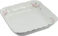 Салатник квадратный 16 см; Bernadotte, декор Бледные розы, отводка платина,