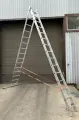 Лестница 4215 Sarayli 2х15 двухсекционная алюминиевая, высота в разложенном виде 7,35м