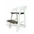 Растущий стул для детей FORLIKE с подлокотниками белый/венге; деревянный регулируемый по высоте стул